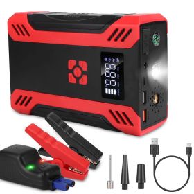Car Jump Starter with Air Compressor Portable Car Battery Booster with Digital Tire Inflator with 2000mAh Peak Current for 12V Car 6.5L Gas or 4.