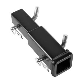 Trailer Hitch Extender with Hitch Pins, Clips, Bolt and Nut (Connector Size: 2", Color: Black)