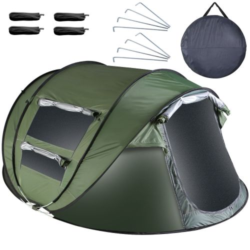 Pop Up Tent Automatic Setup Camping Tent Waterproof Instant Setup Tent with 4 Mosquito Net Windows Carrying Bag for Hiking Climbing Adventure Fis